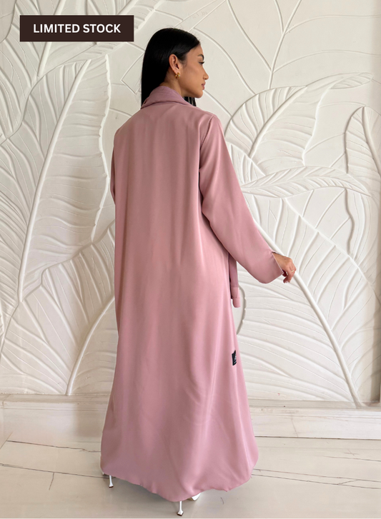 2-in-1 Women's Two Colour Reversible Abaya - Pink and Grey