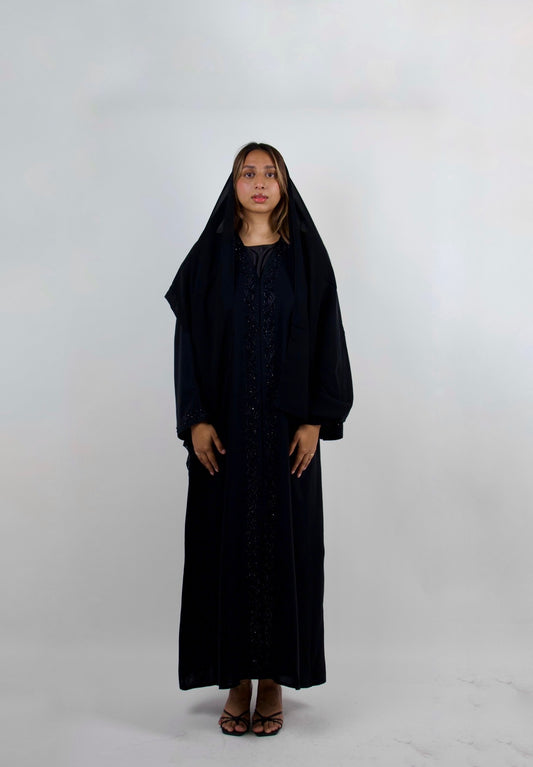Mauve Mist Stone-Embellished Abaya