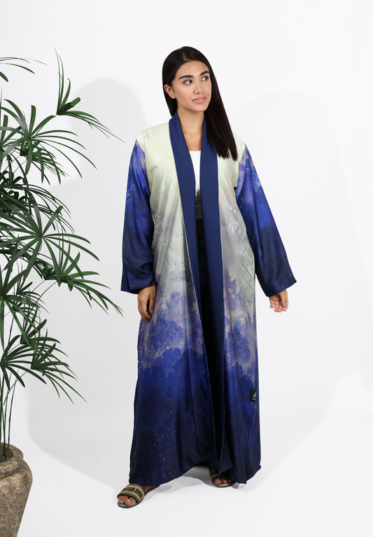 Celestial Blues Reversible Abaya - Dual-Tone Elegance