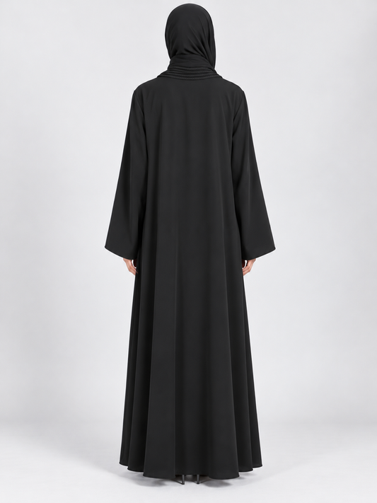 Jameela black abaya JAA488, back view