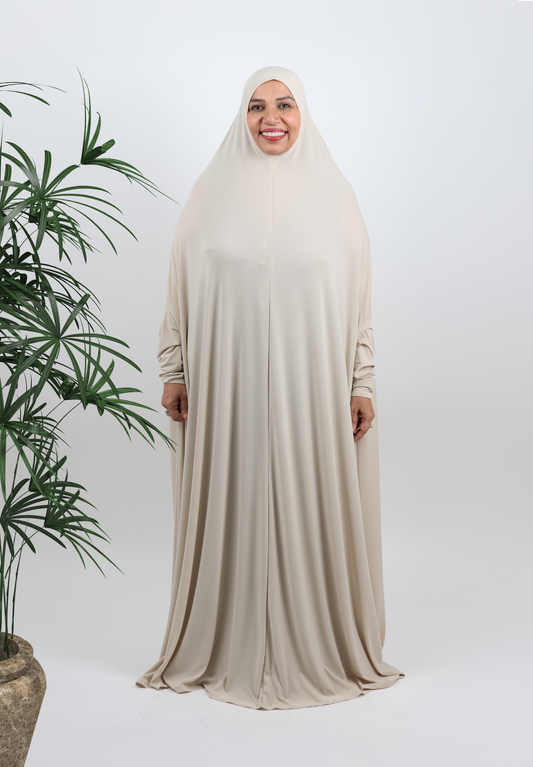 Elegant Minimalist Khimar-Style Prayer Dress