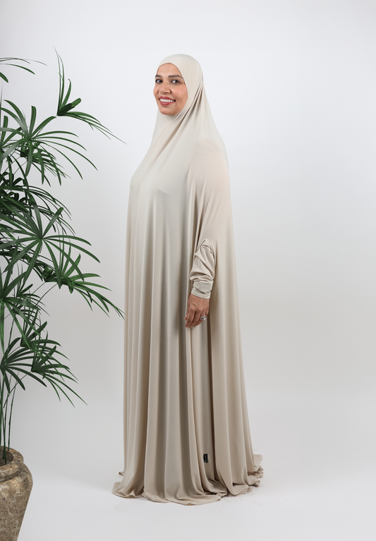 Elegant Minimalist Khimar-Style Prayer Dress