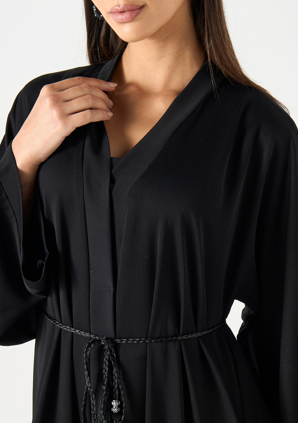 Pleated Panel Abaya with Hijab