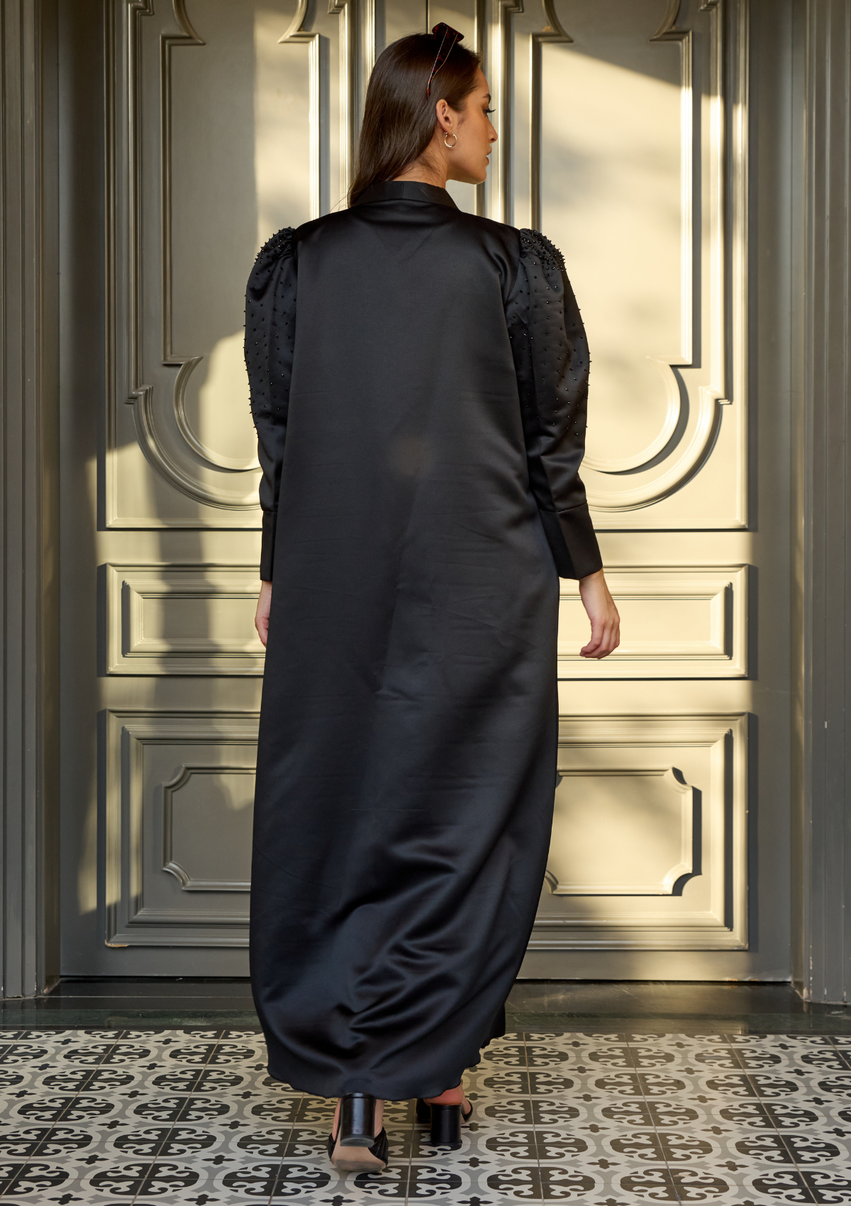 Black Fashion Abaya with Puff Sleeve