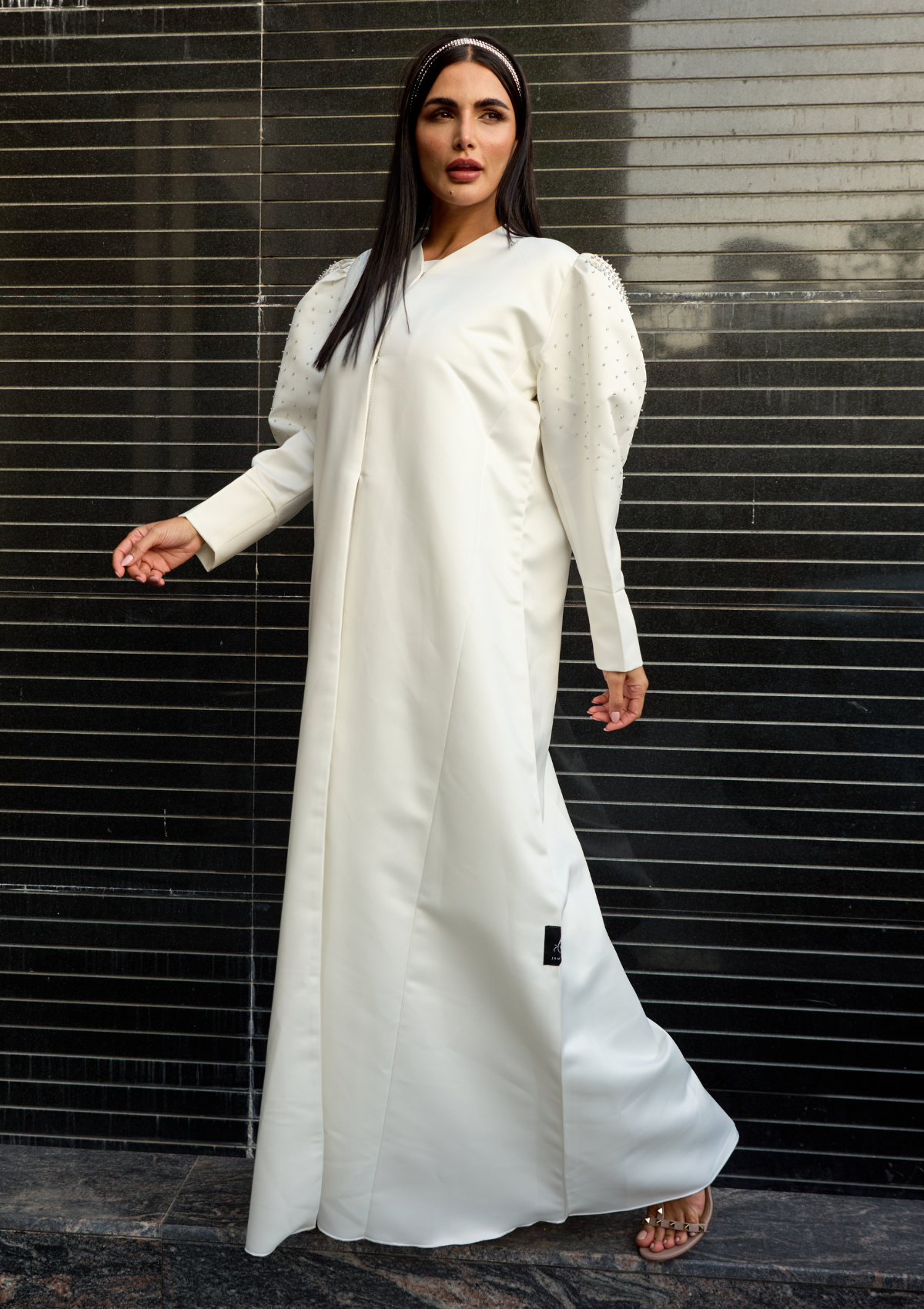 Embellished Sleeves Abaya with Hijab