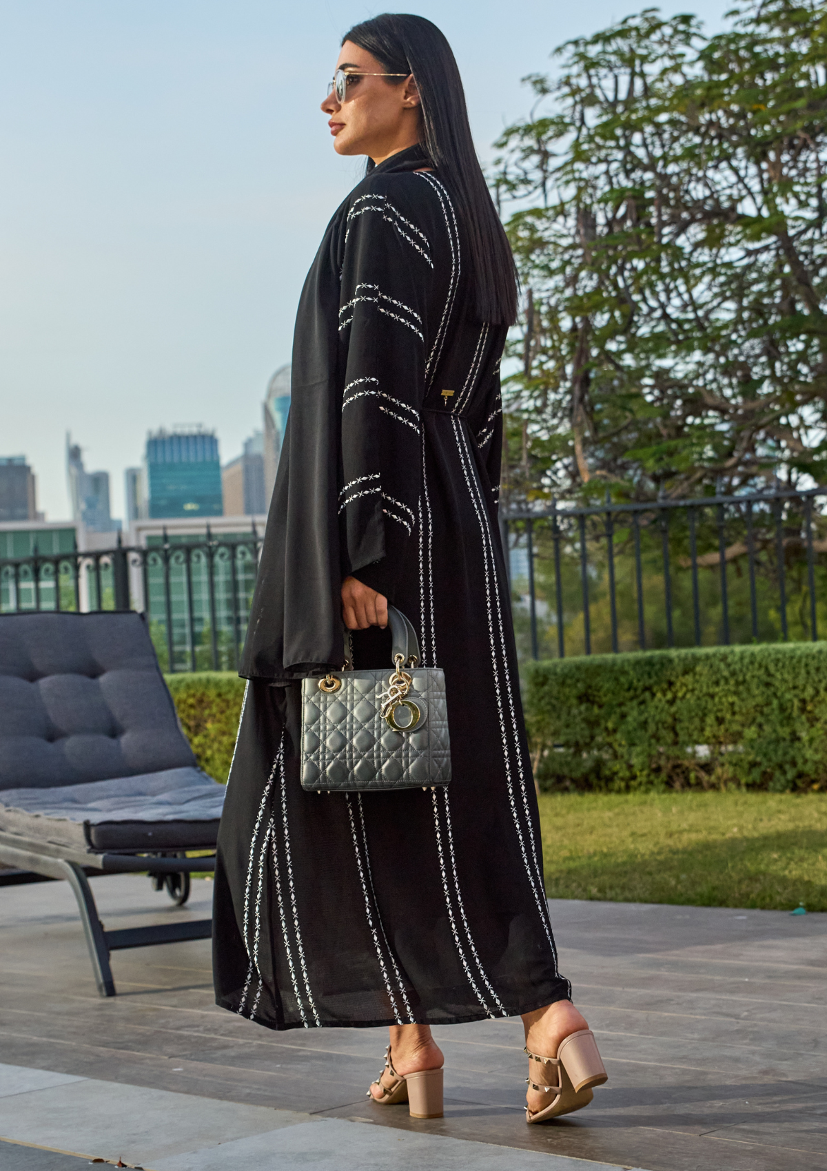 Black Embroidered Modern Abaya