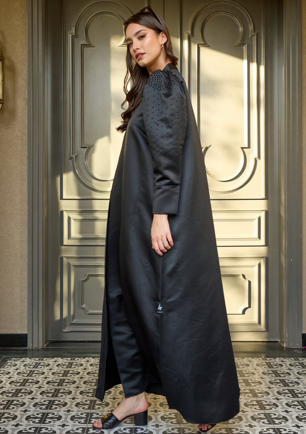 Black Fashion Abaya with Puff Sleeve