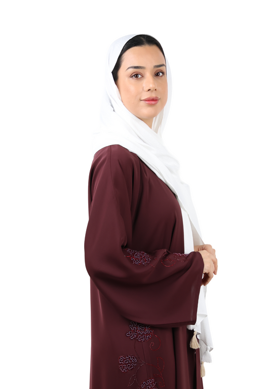 Crinkle Cotton Scarf with Tassel Trim (White)