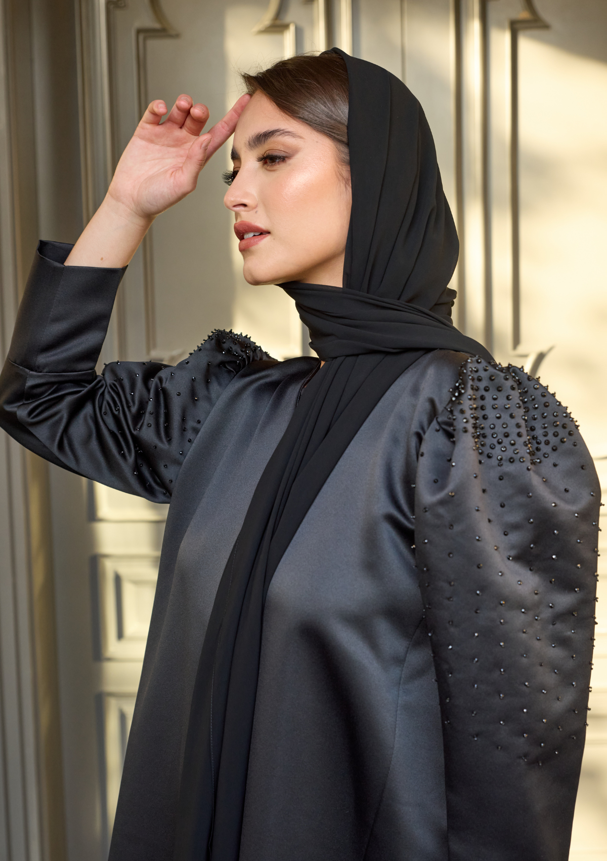 Black Fashion Abaya with Puff Sleeve