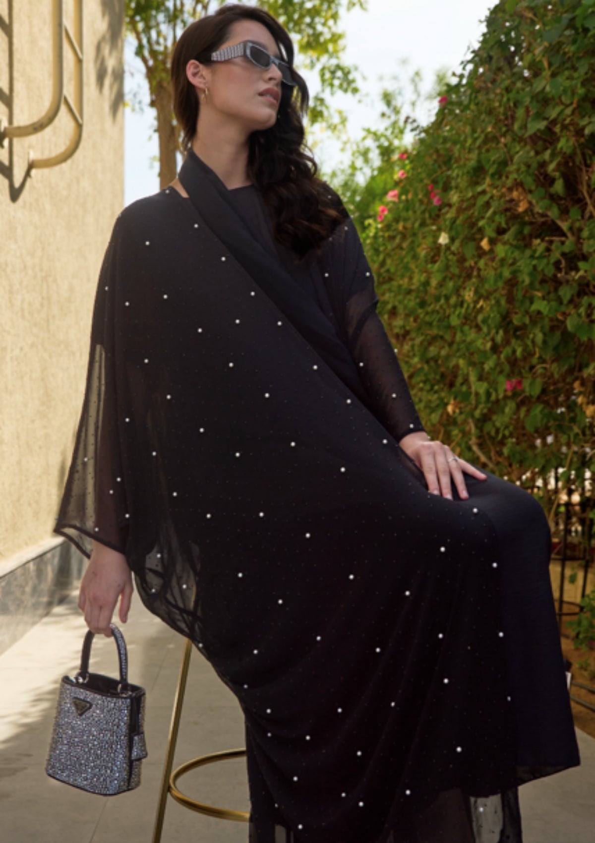 Pearl Embellishment Fashion Abaya