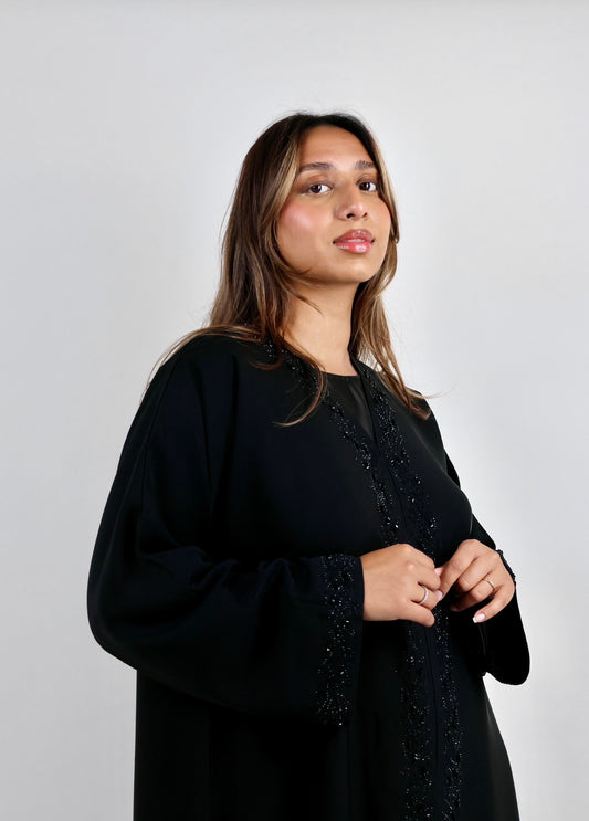 Mauve Mist Stone-Embellished Abaya