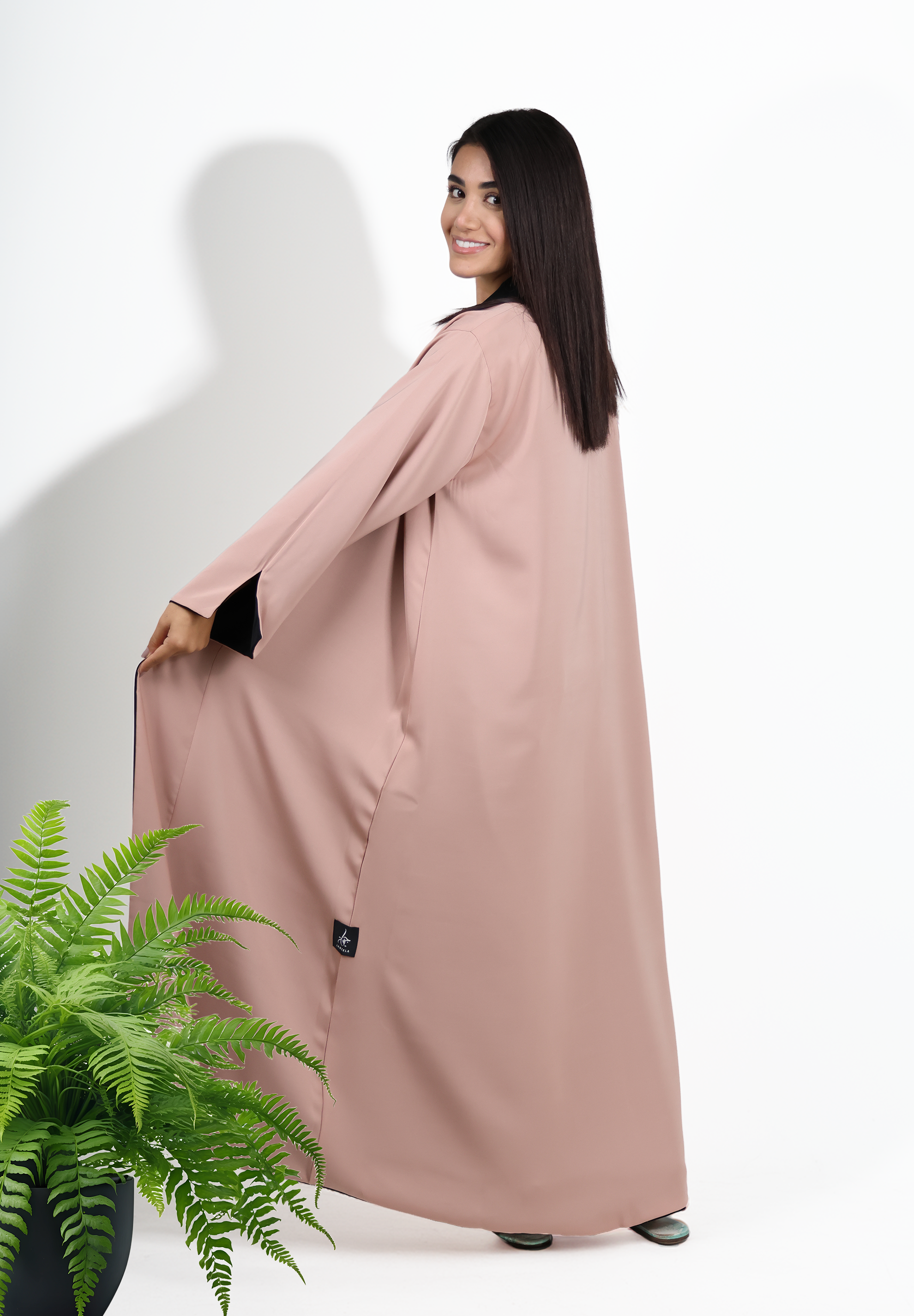 2-in-1 Women's Two Colour Reversible Abaya - Cream and Black