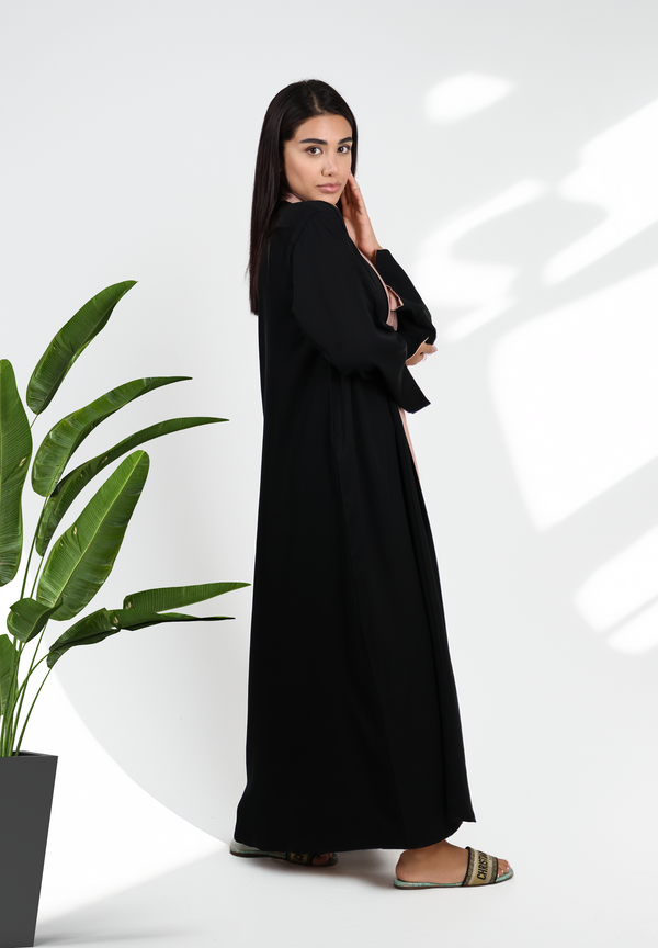 2-in-1 Women's Two Colour Reversible Abaya - Cream and Black