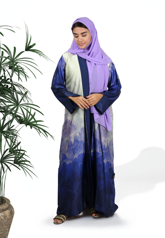 Celestial Blues Reversible Abaya - Dual-Tone Elegance