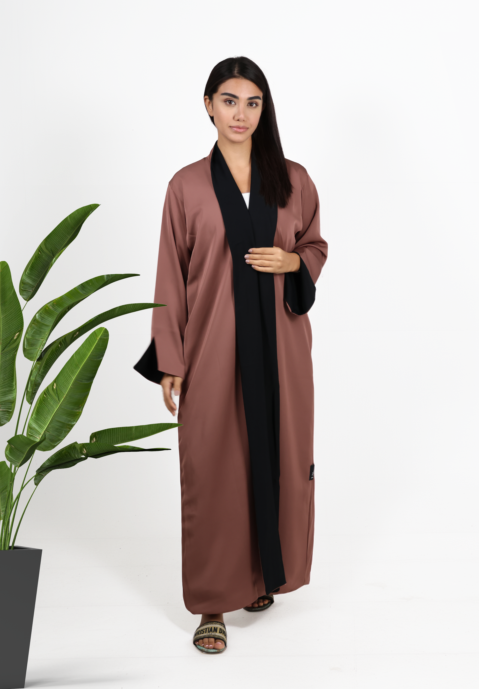 Dual-Tone Reversible Abaya - Terracotta & Classic Black