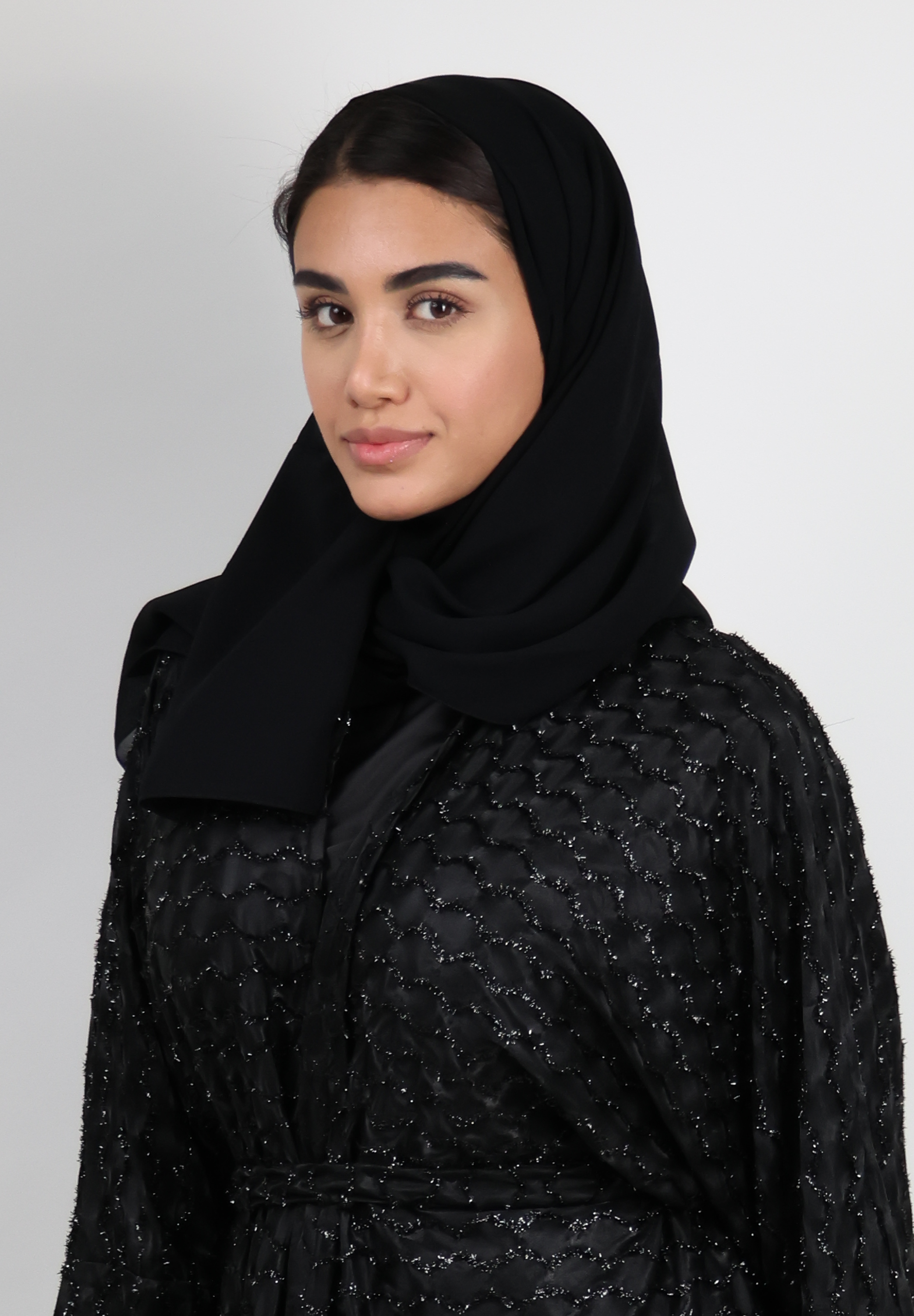Dazzling Black Shimmer Embroidered Abaya - Glamorous Evening Wear