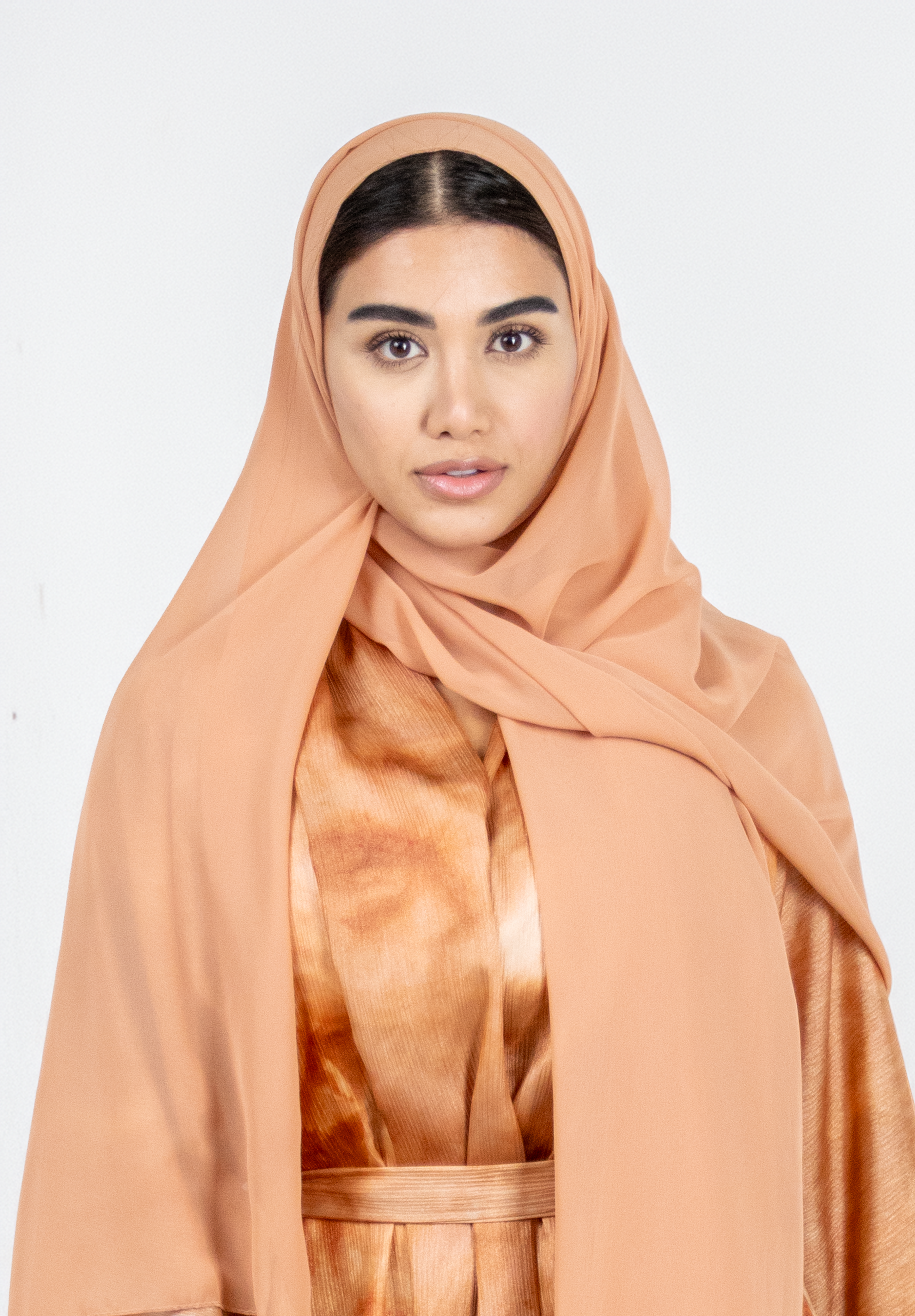 Sun-Kissed Terracotta Tie-Dye Abaya - Modern Artistic Flow