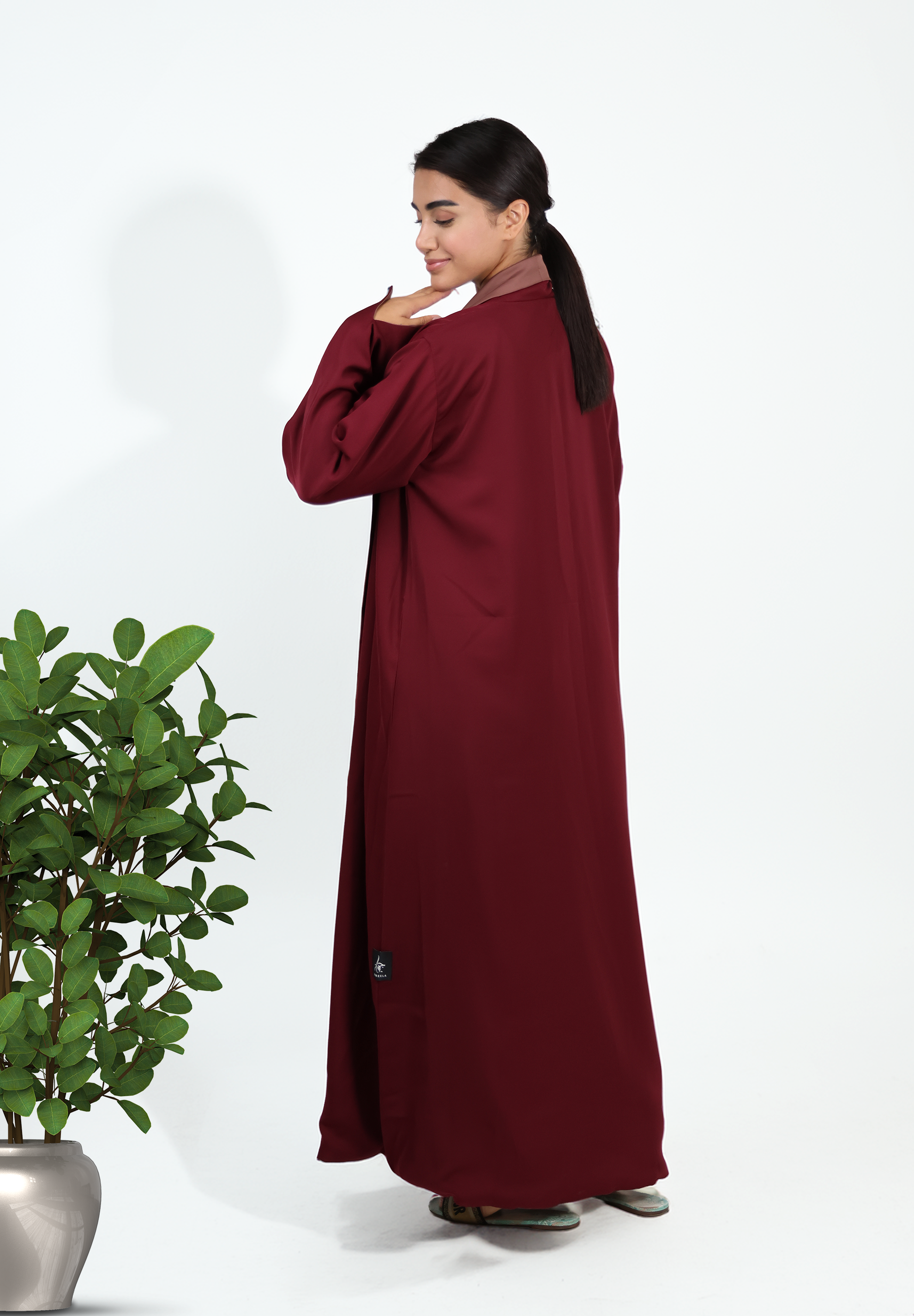 Reversible Elegance Abaya - Deep Maroon & Earthy Brown