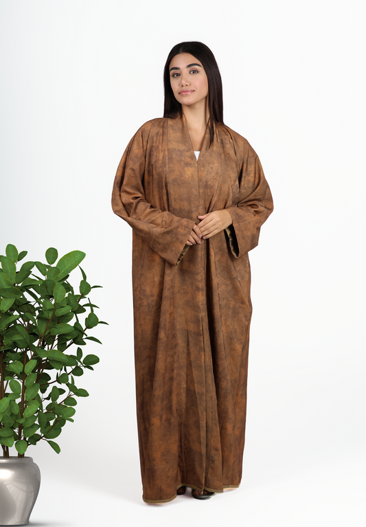 Dual-Artistry Reversible Abaya - Rustic Terracotta & Glimmering Olive