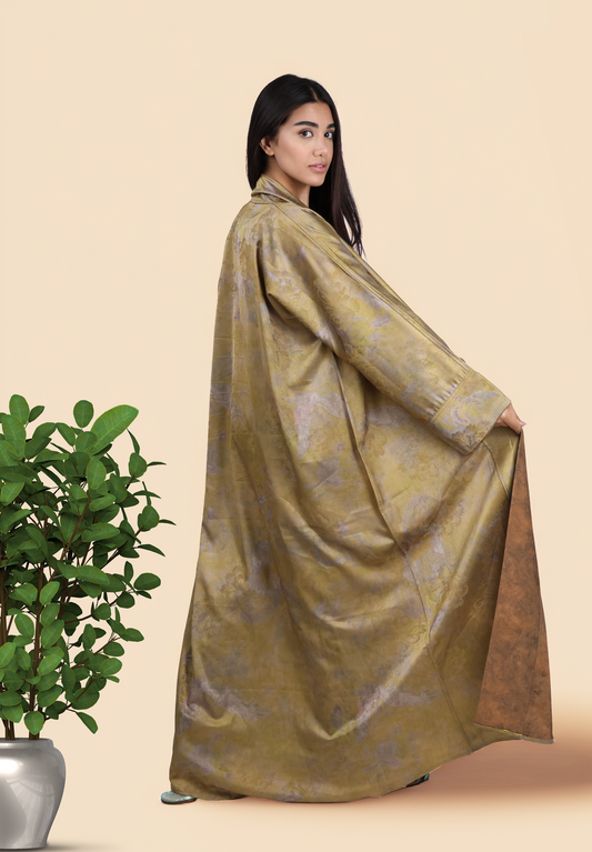 Dual-Artistry Reversible Abaya - Rustic Terracotta & Glimmering Olive