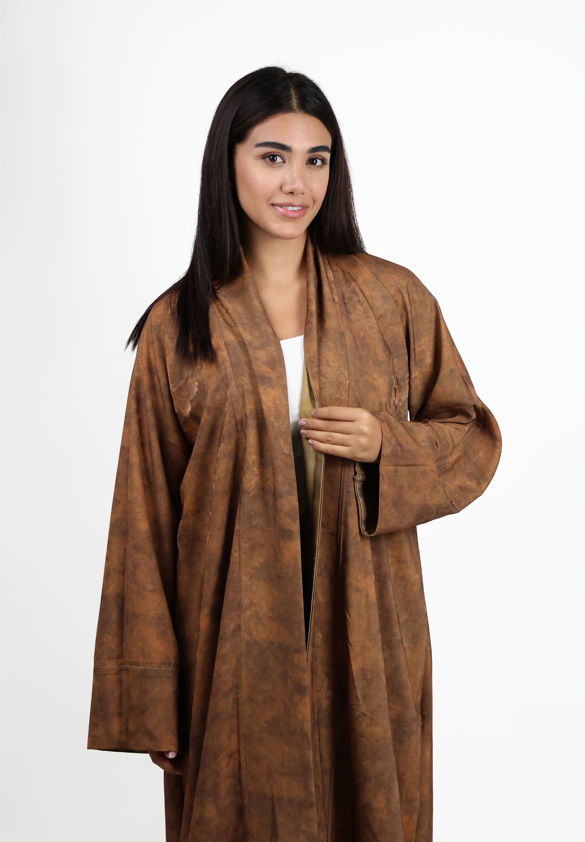 Dual-Artistry Reversible Abaya - Rustic Terracotta & Glimmering Olive