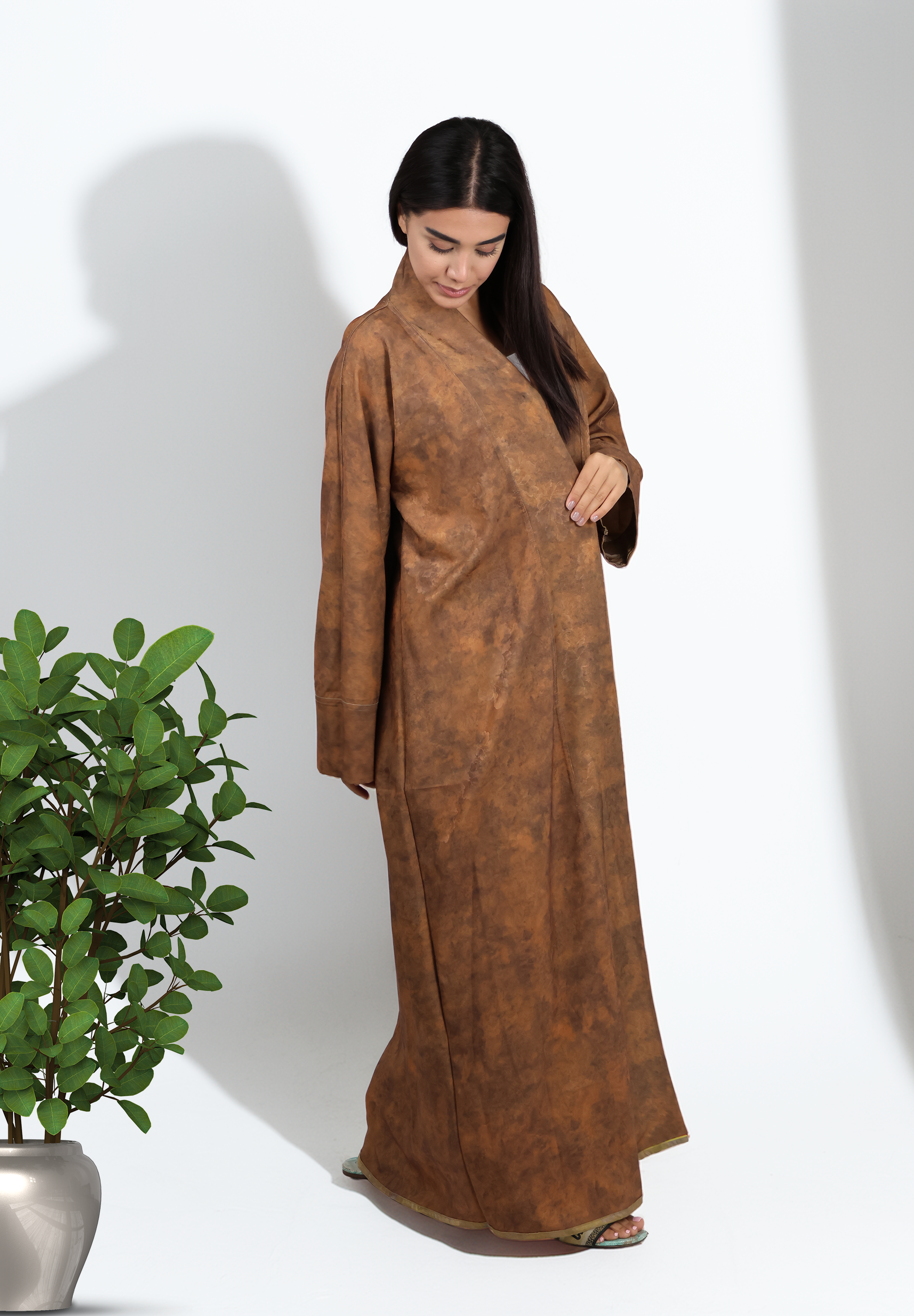 Dual-Artistry Reversible Abaya - Rustic Terracotta & Glimmering Olive