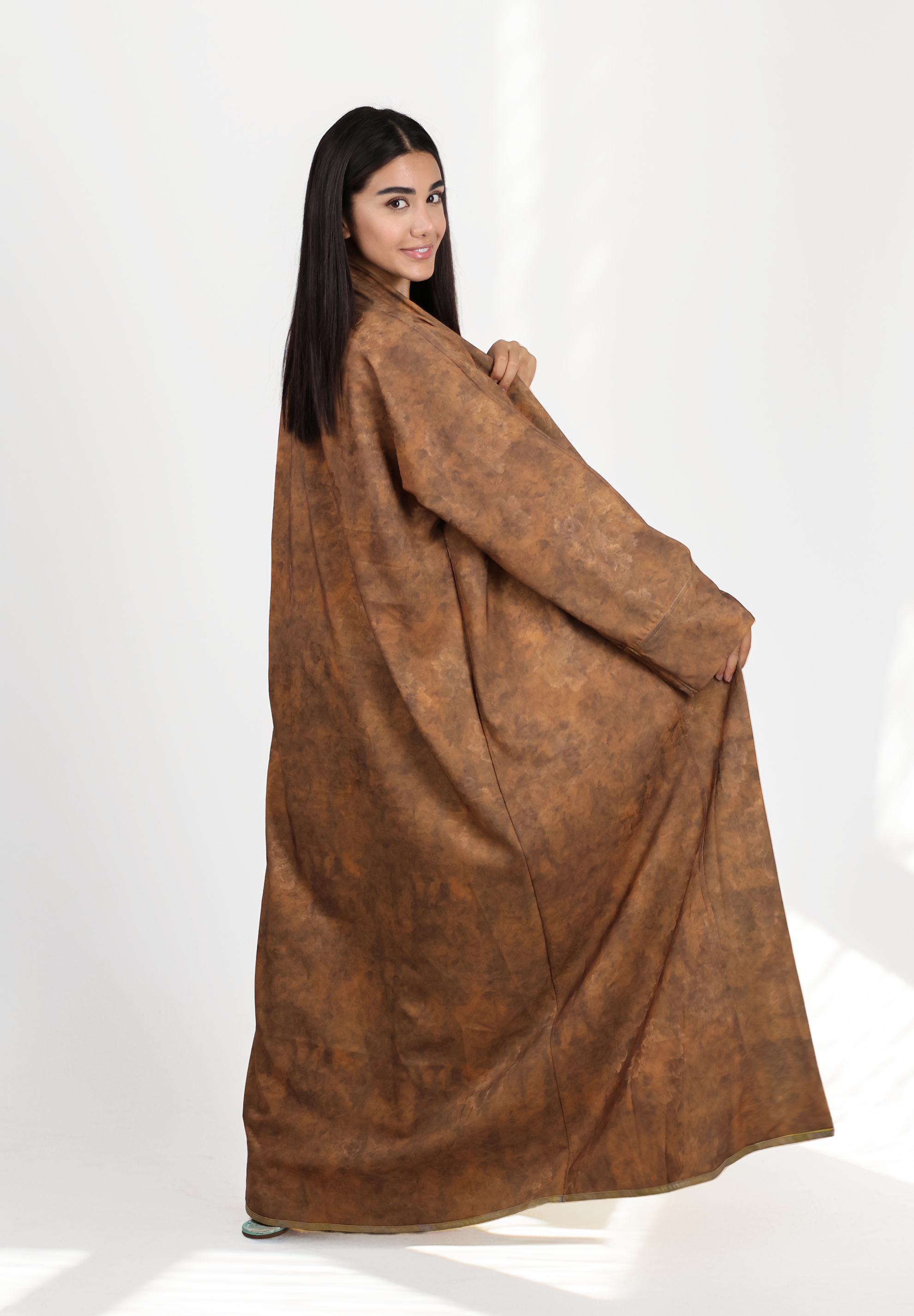 Dual-Artistry Reversible Abaya - Rustic Terracotta & Glimmering Olive