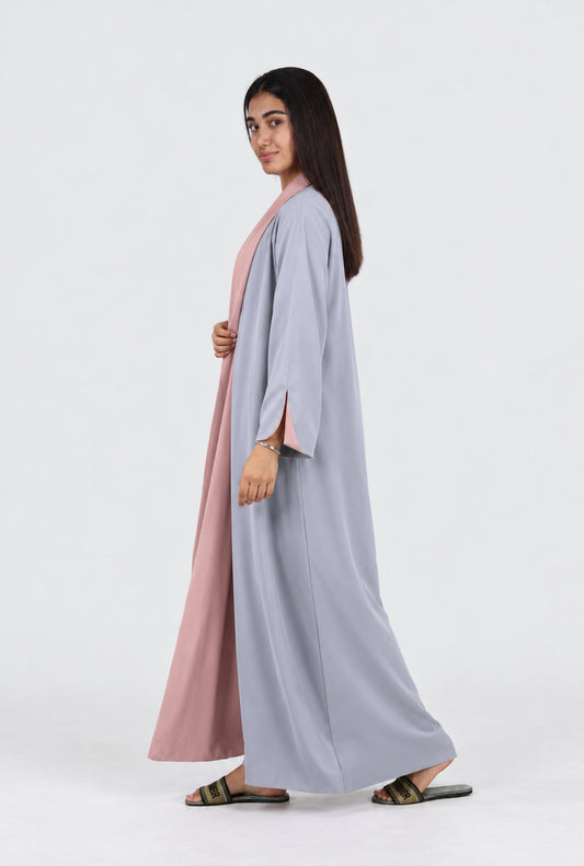 JAA196 reversible abaya, grey side view