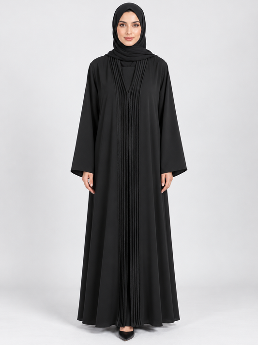 Jameela black abaya JAA488, front view