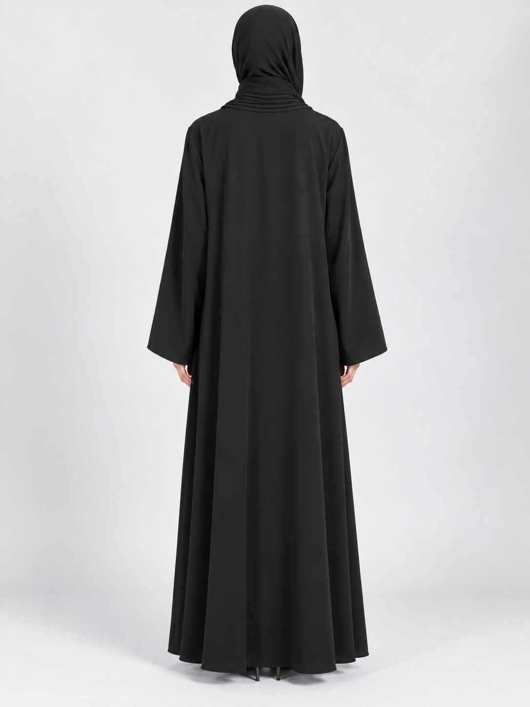 Jameela black abaya JAA488, back view