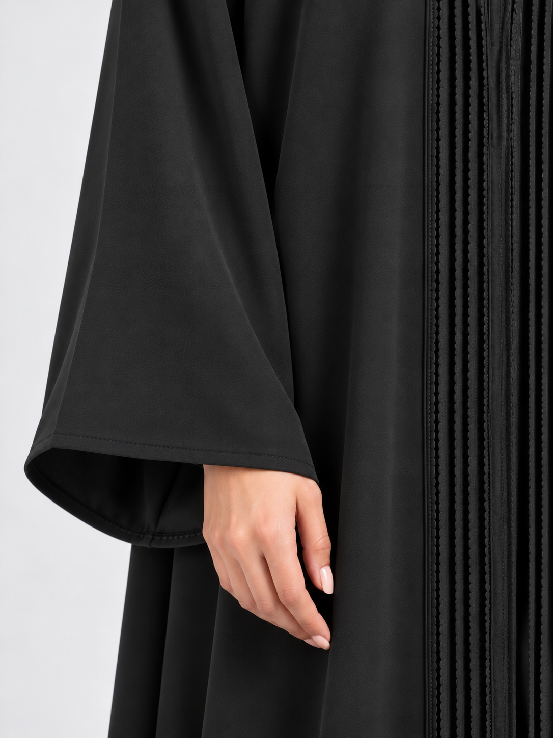 Jameela black abaya JAA488, trim detail