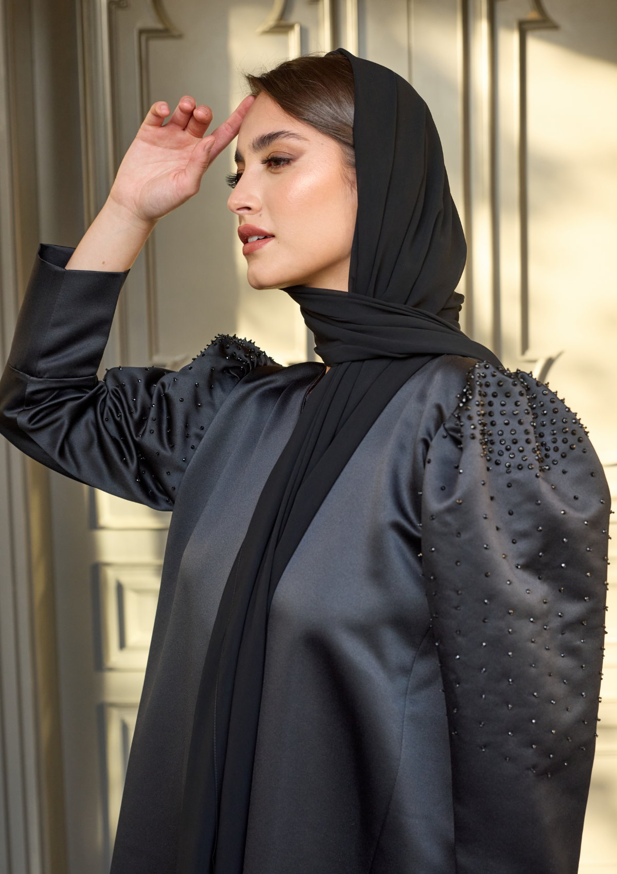 Jameela Black Fashion Abaya with Puff Sleeve – Elegant Modest Fashion for Women