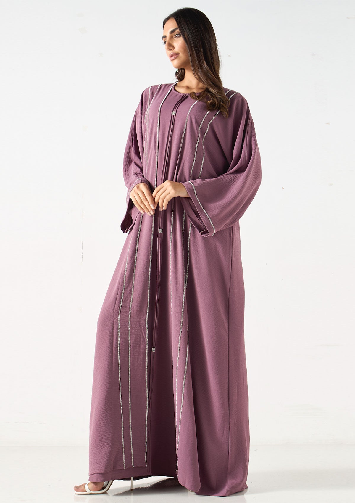 Embellished Abaya with Hijab and Belt